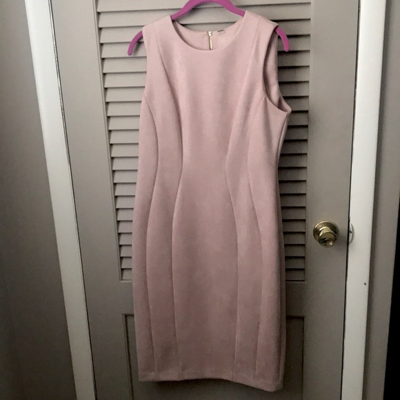 calvin klein pink suede dress Baby Pink Calvin Klein Dress Scuba Suede Short